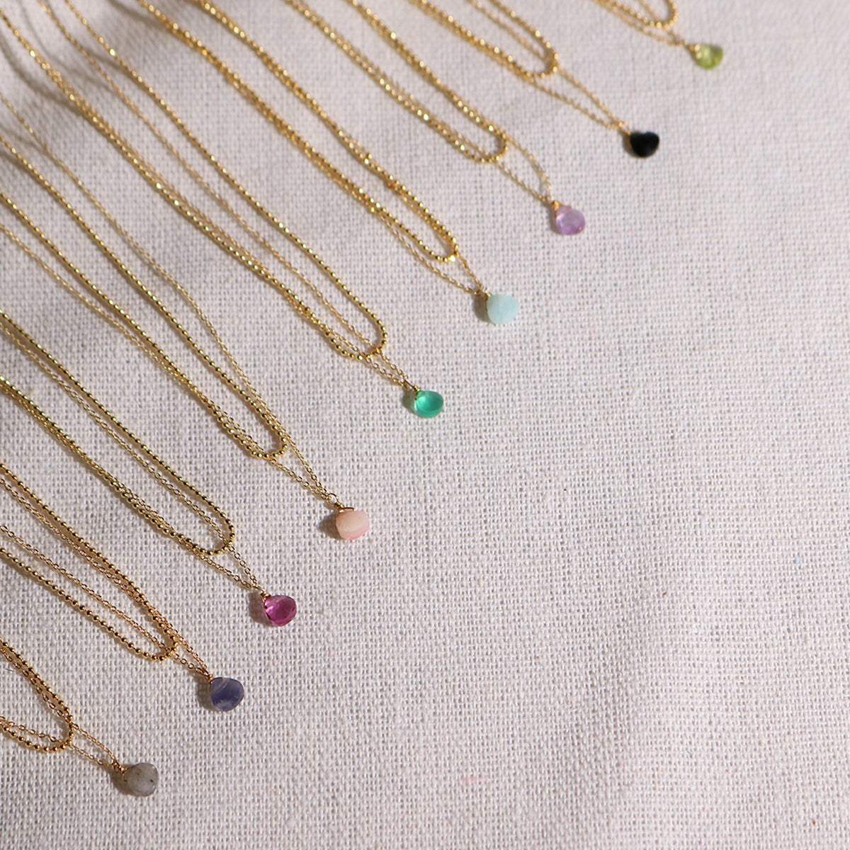 Gemstone two chains layered necklace-1