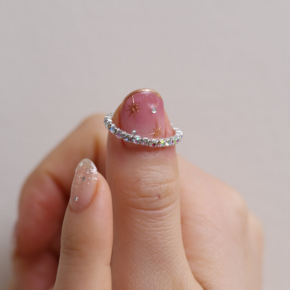 Stretchable tennis chain ring-9