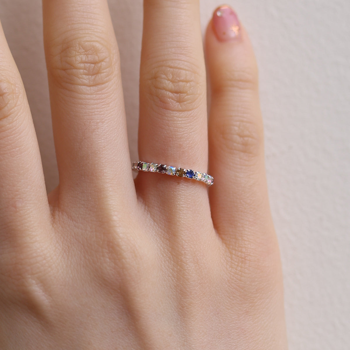 Stretchable tennis chain ring-10