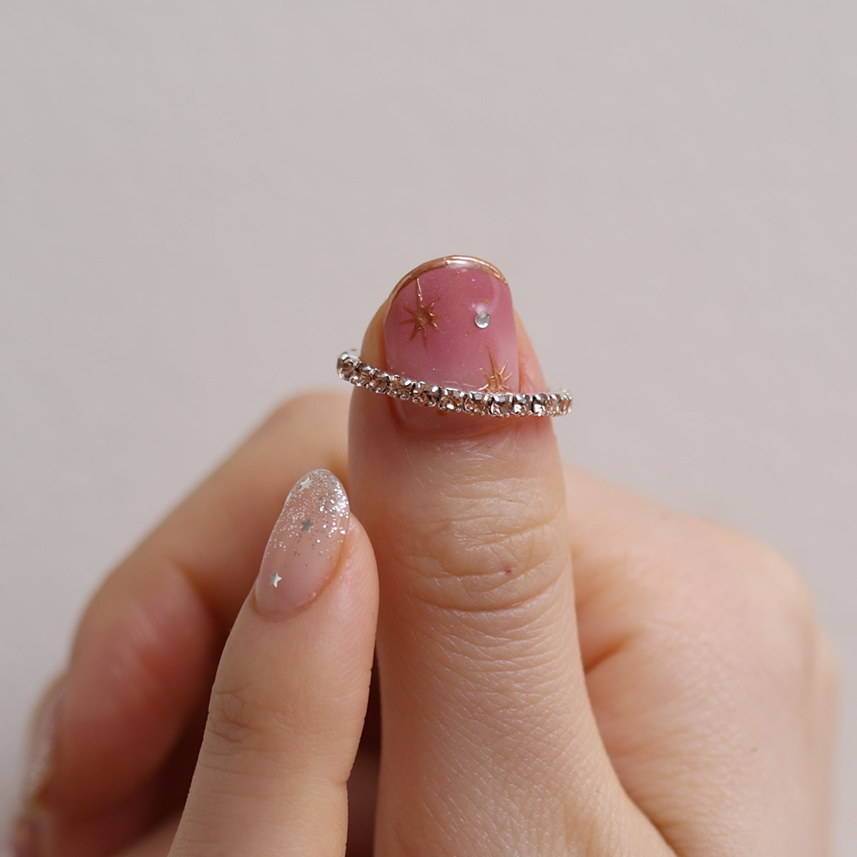 Stretchable tennis chain ring-11