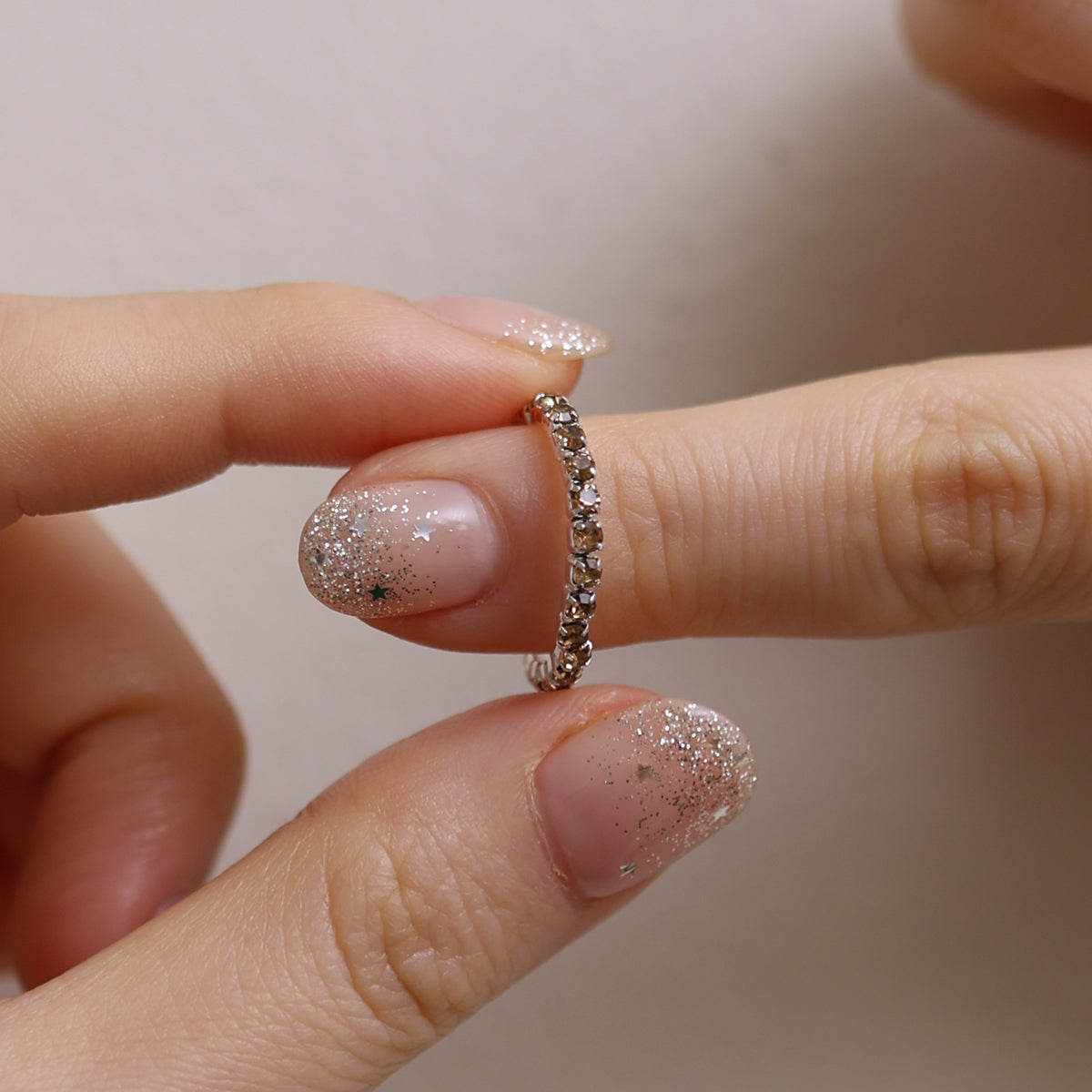Stretchable tennis chain ring-12