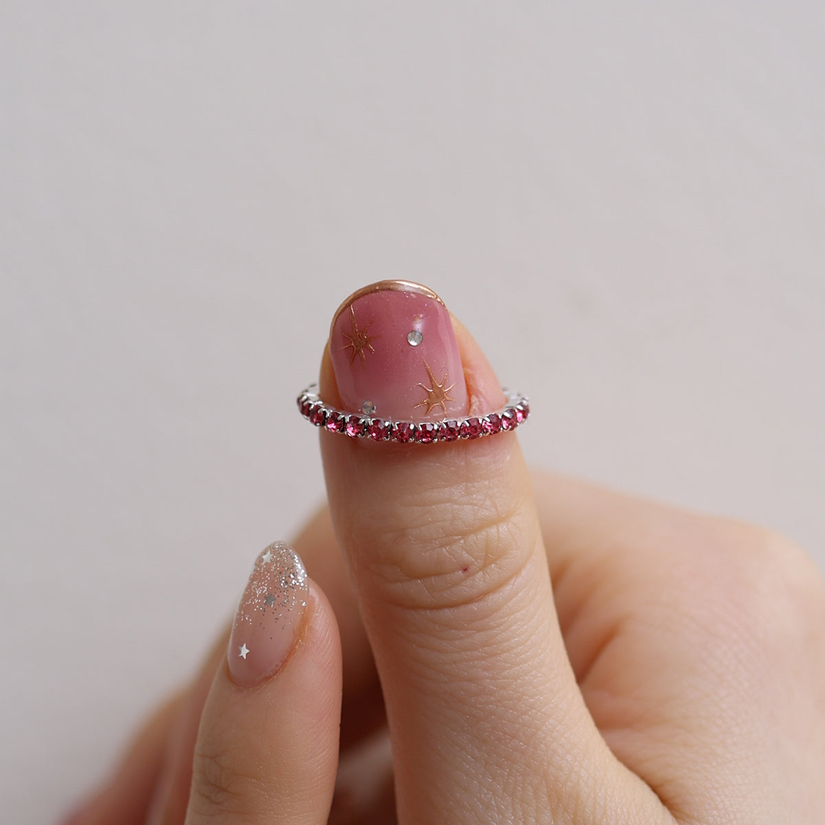 Stretchable tennis chain ring-13
