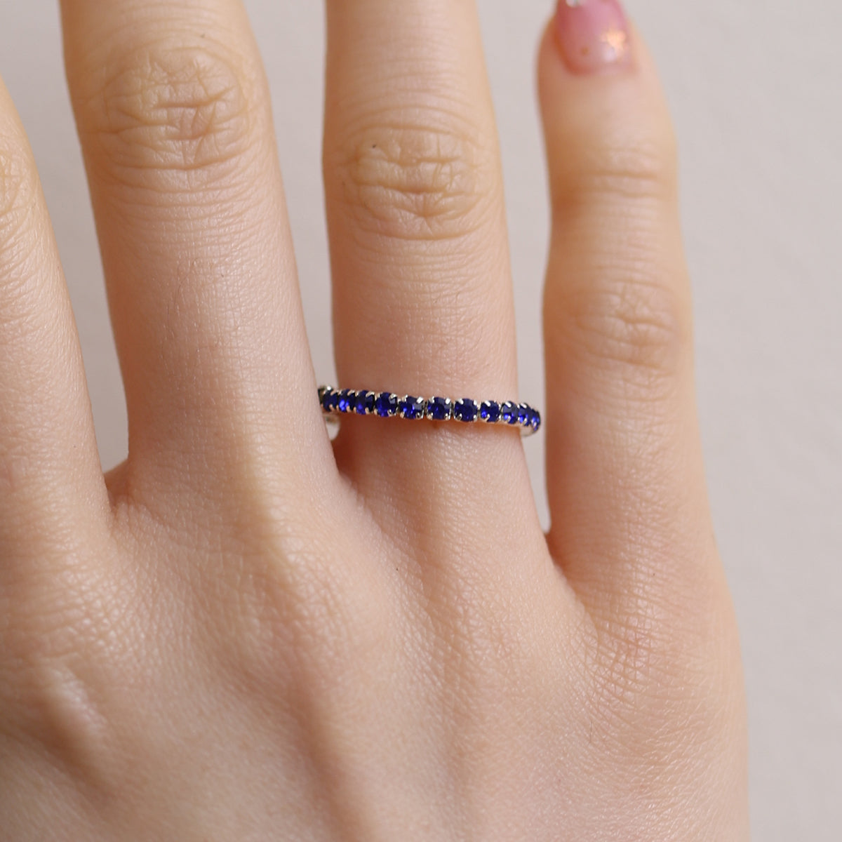 Stretchable tennis chain ring-18