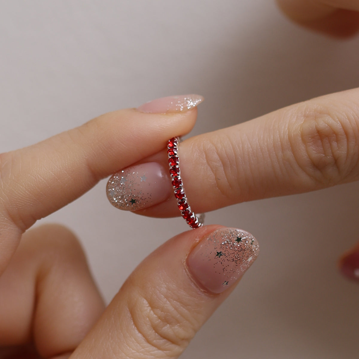 Stretchable tennis chain ring-0