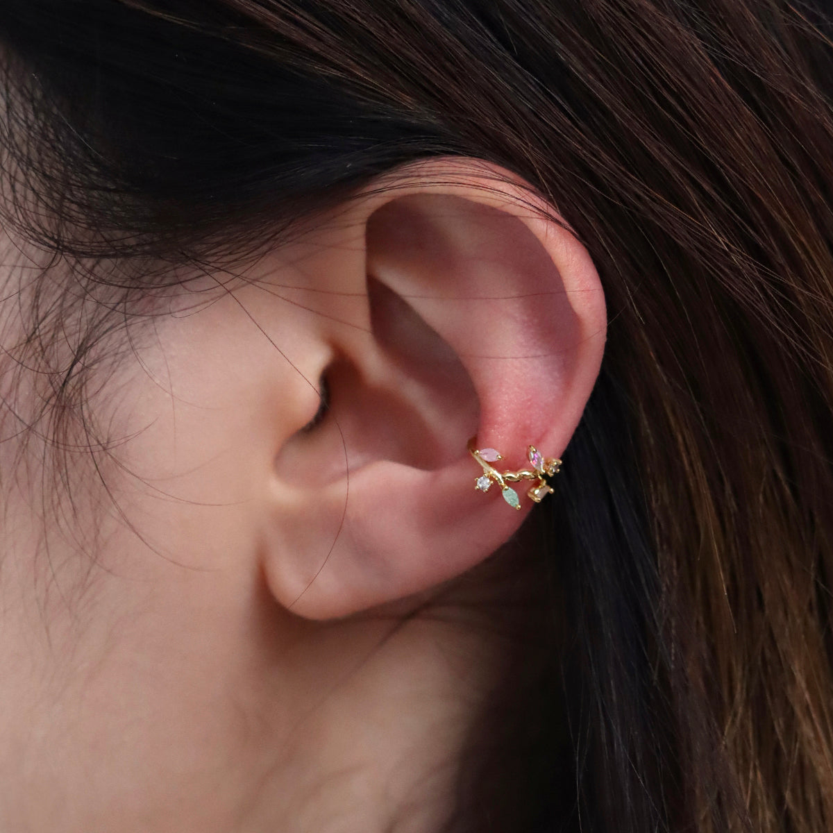 Rainbow Gem Ear Cuff-1