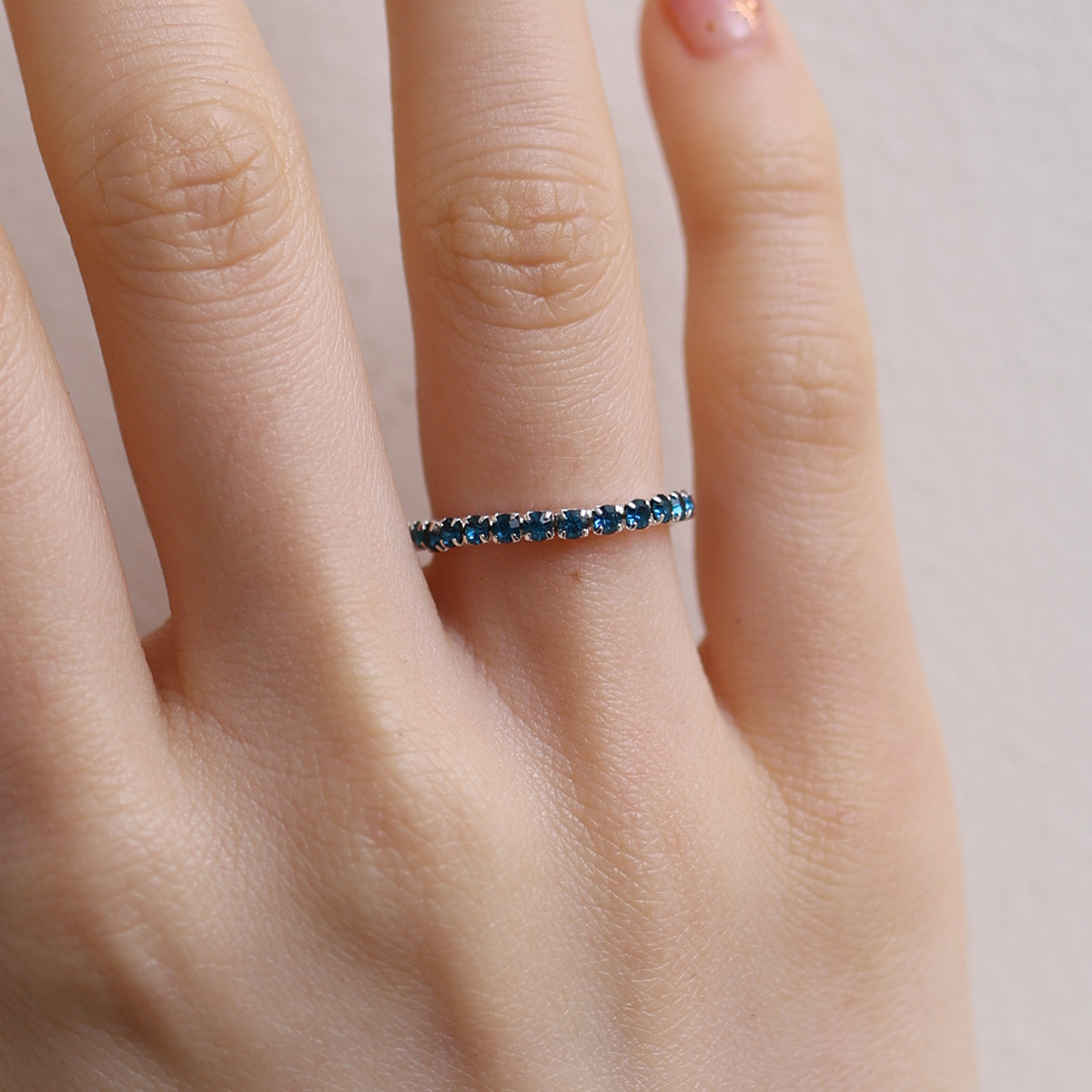 Stretchable tennis chain ring-19
