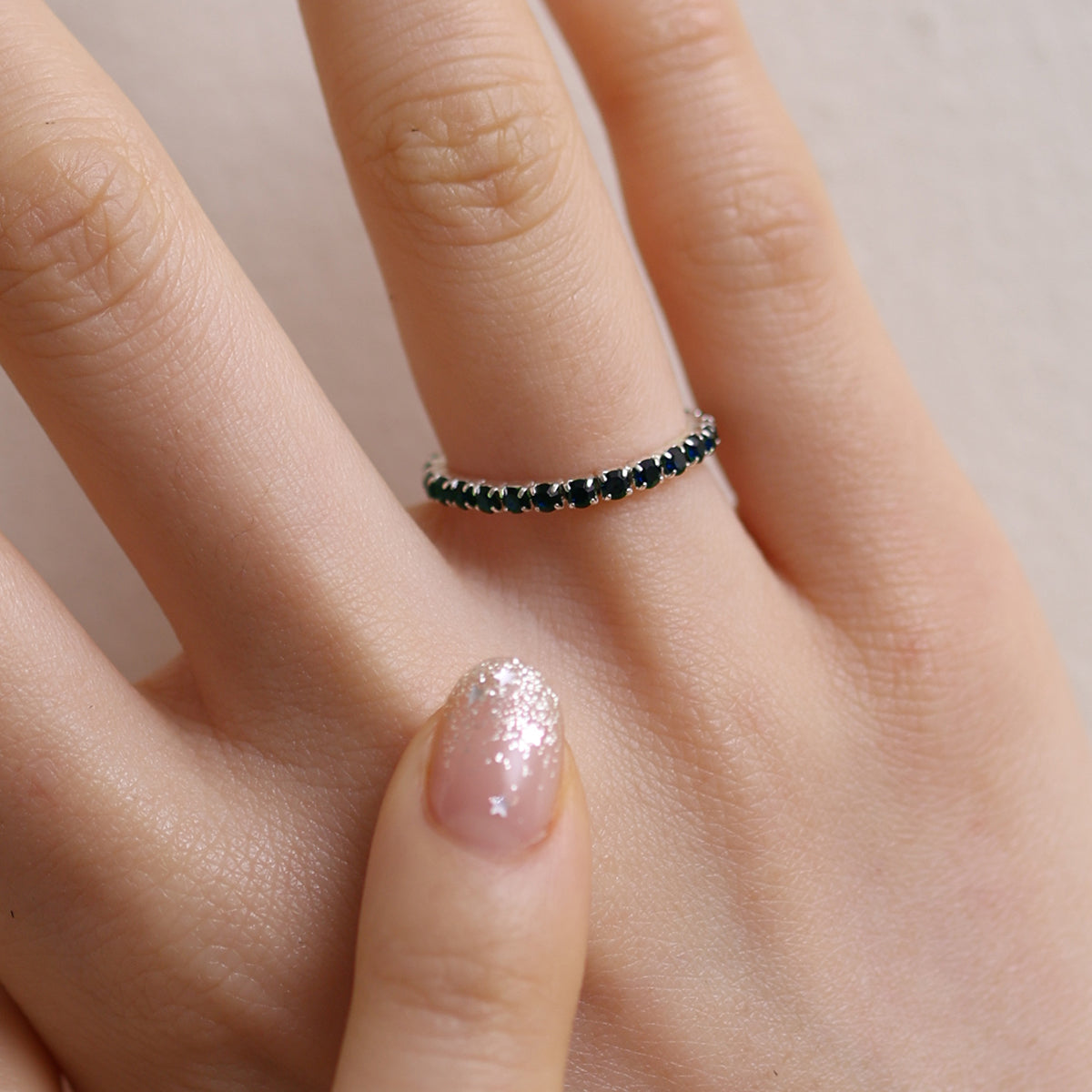 Stretchable tennis chain ring-21
