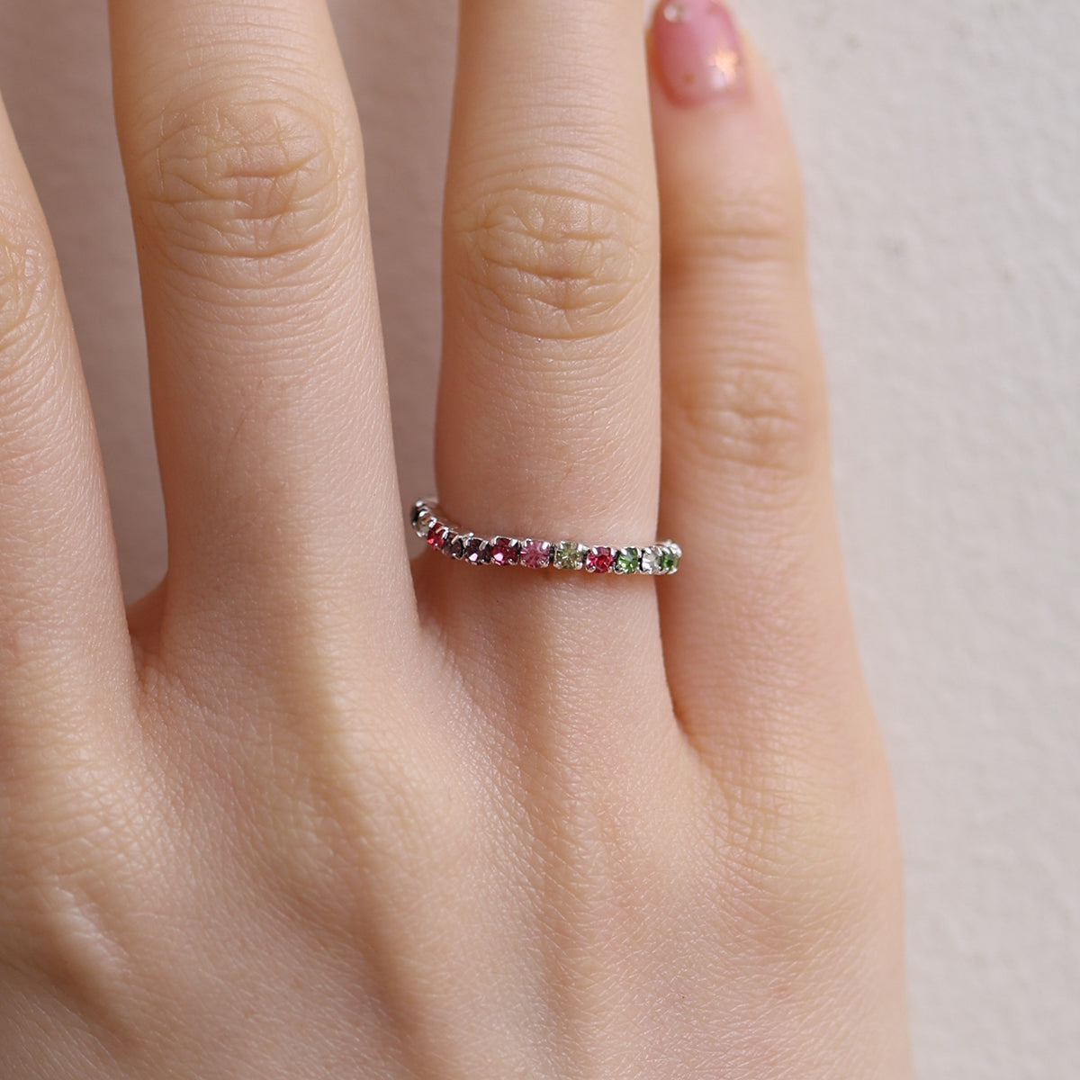 Stretchable tennis chain ring-22