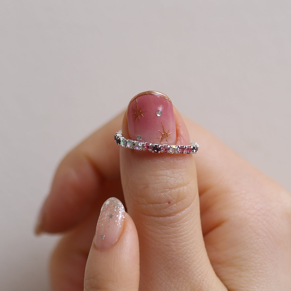 Stretchable tennis chain ring-24