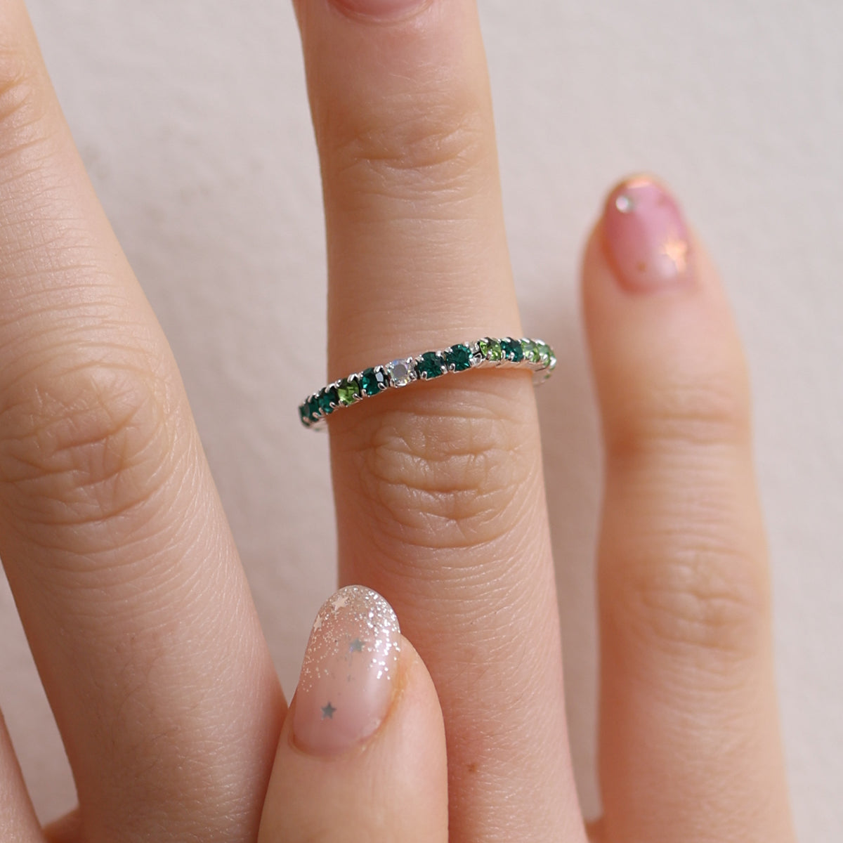 Stretchable tennis chain ring-26