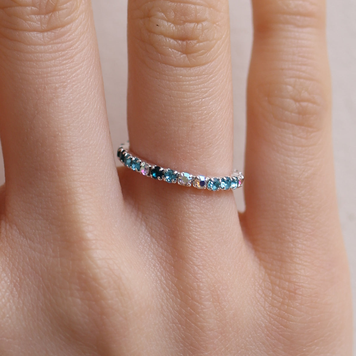 Stretchable tennis chain ring-27