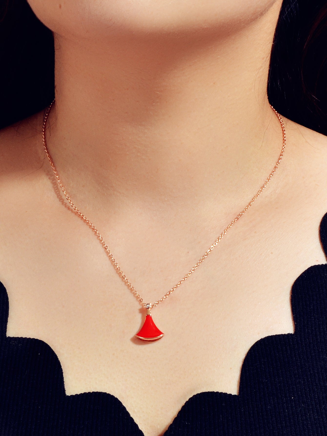 Traditional Ethnic Indian Jewellery Enamel Sector Shape Charm Bohemian Necklace-5