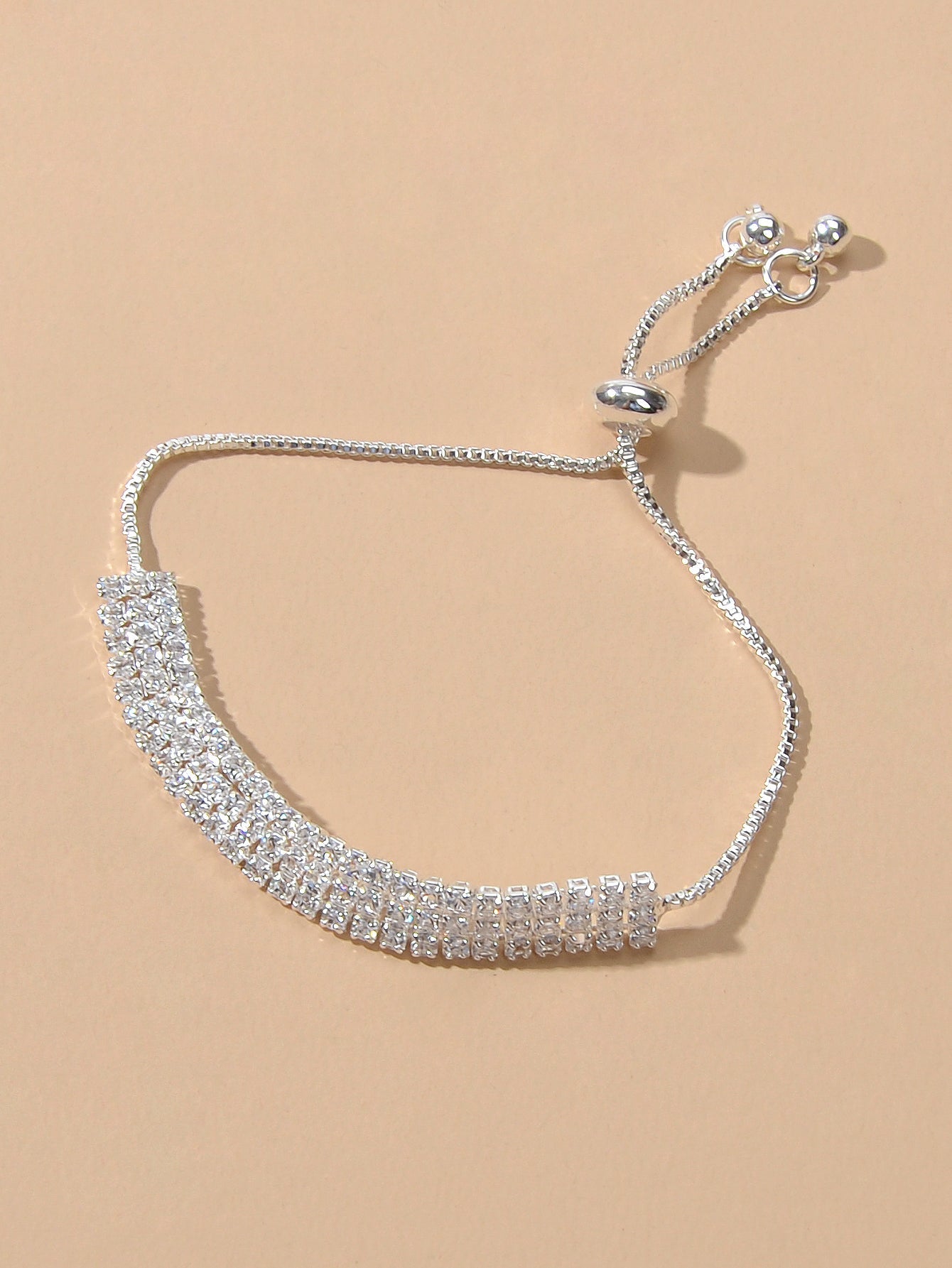 Classic Brilliant Rhinestone Adjustable Slider Tennis Bracelet Party Jewellery-3