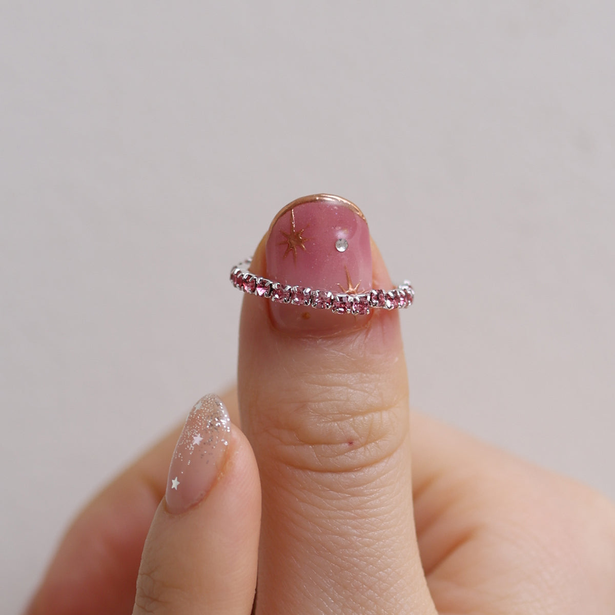 Stretchable tennis chain ring-1