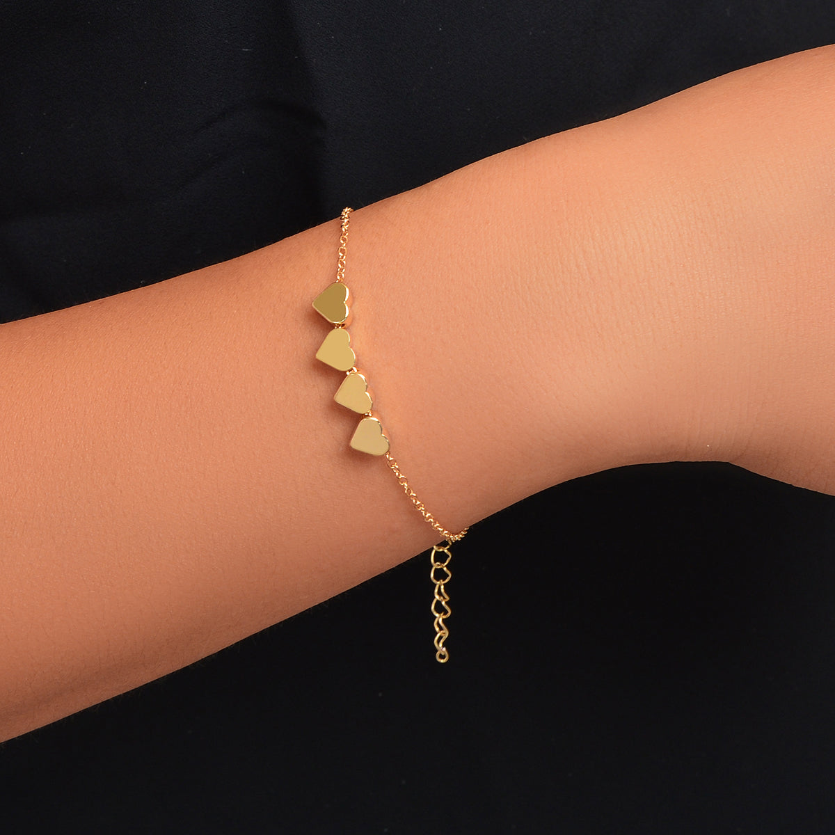 Nice Collection Minimalist Style Silver Chain Heart Charm Basic Women Bracelets-5