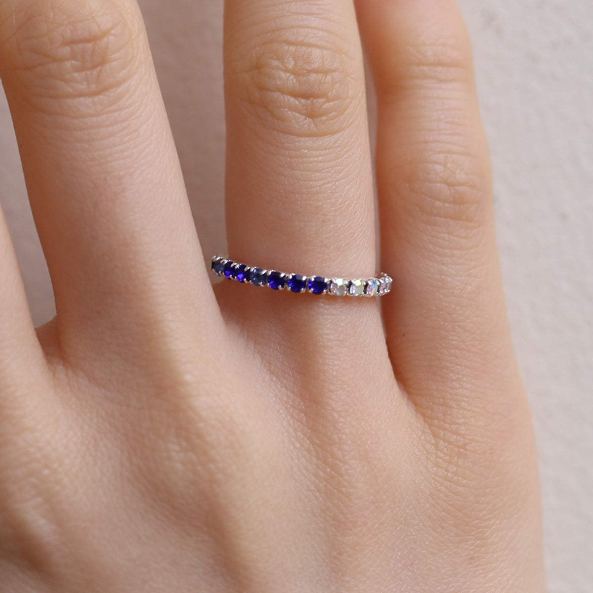 Stretchable tennis chain ring-29