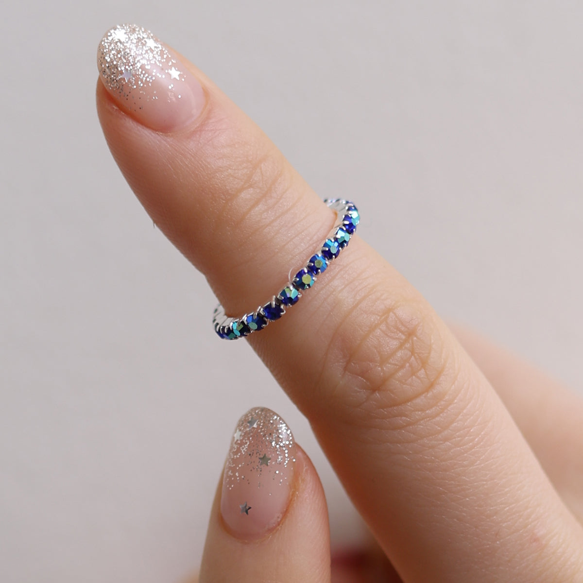 Stretchable tennis chain ring-30