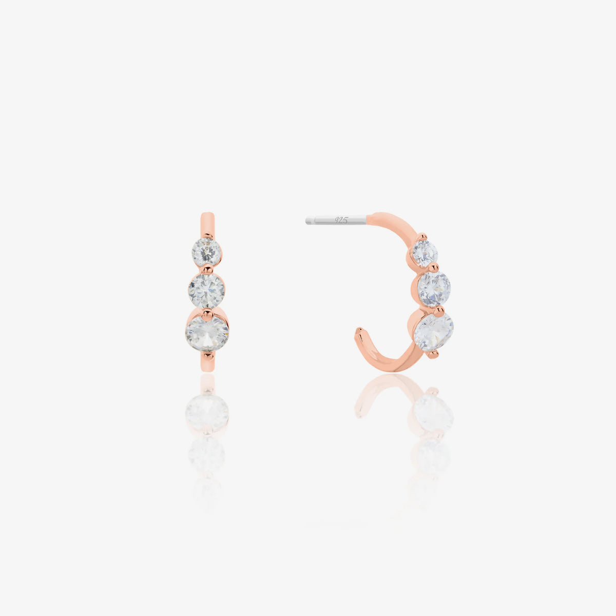 Triple cubic semi-hoop earrings-6