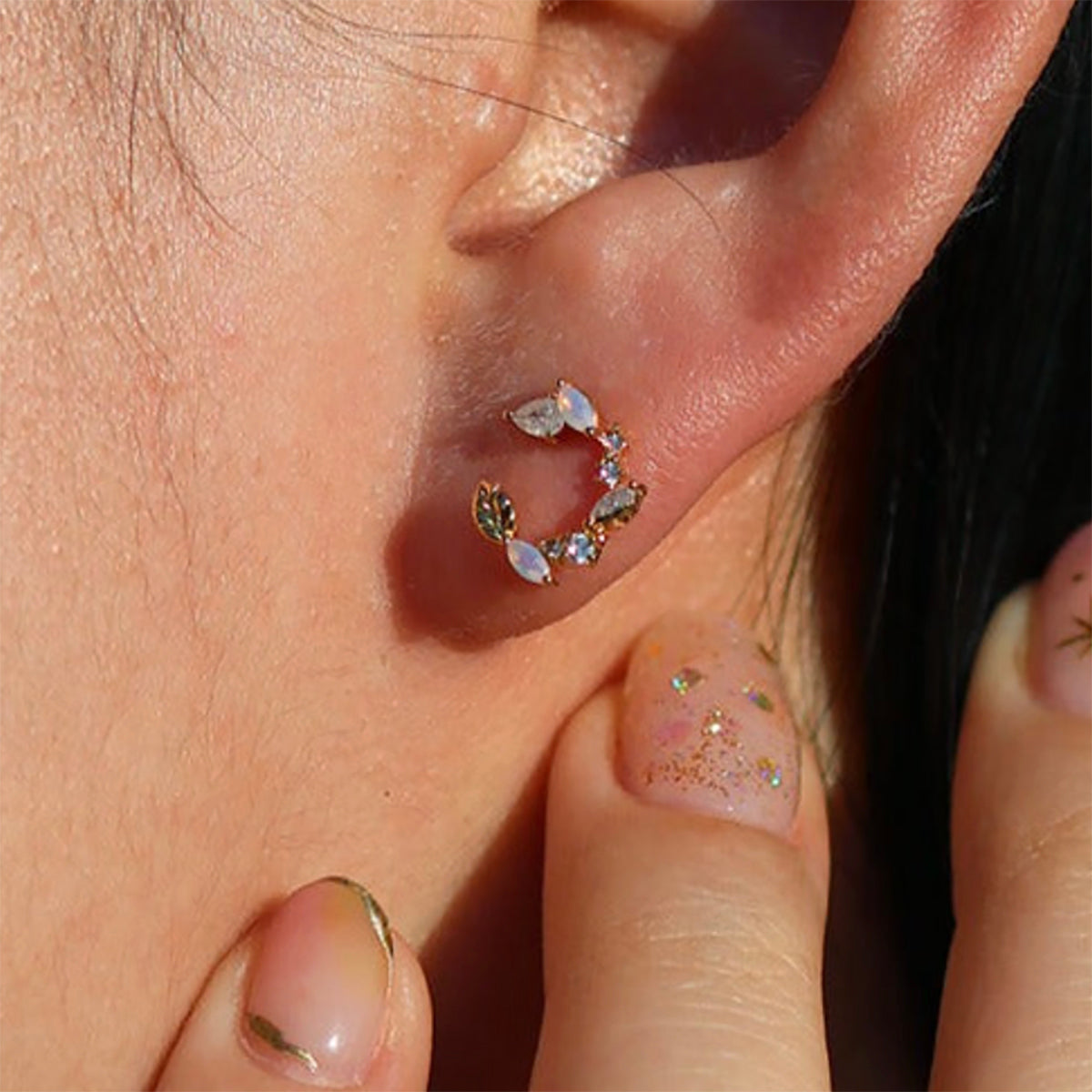 Moonstone laurel earrings-1