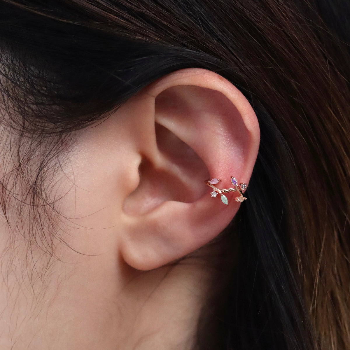 Rainbow Gem Ear Cuff-3