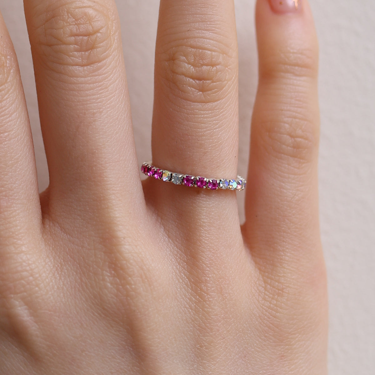 Stretchable tennis chain ring-39