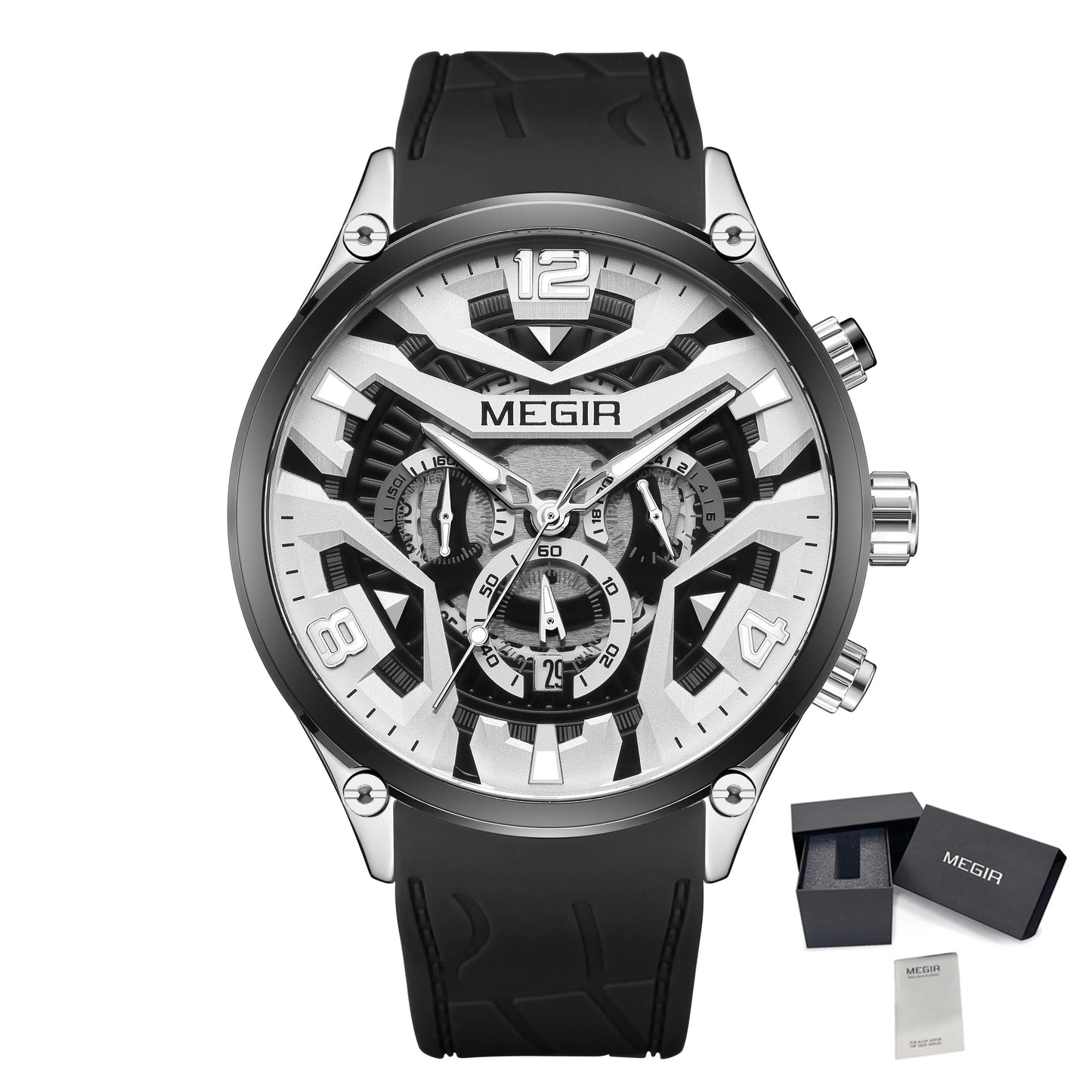 MEGIR Chronograph Men Watch Brand Luxury Military Watches Silicone Luminous Waterproof Date Man Wristwatch Sport Reloj Hombre-18