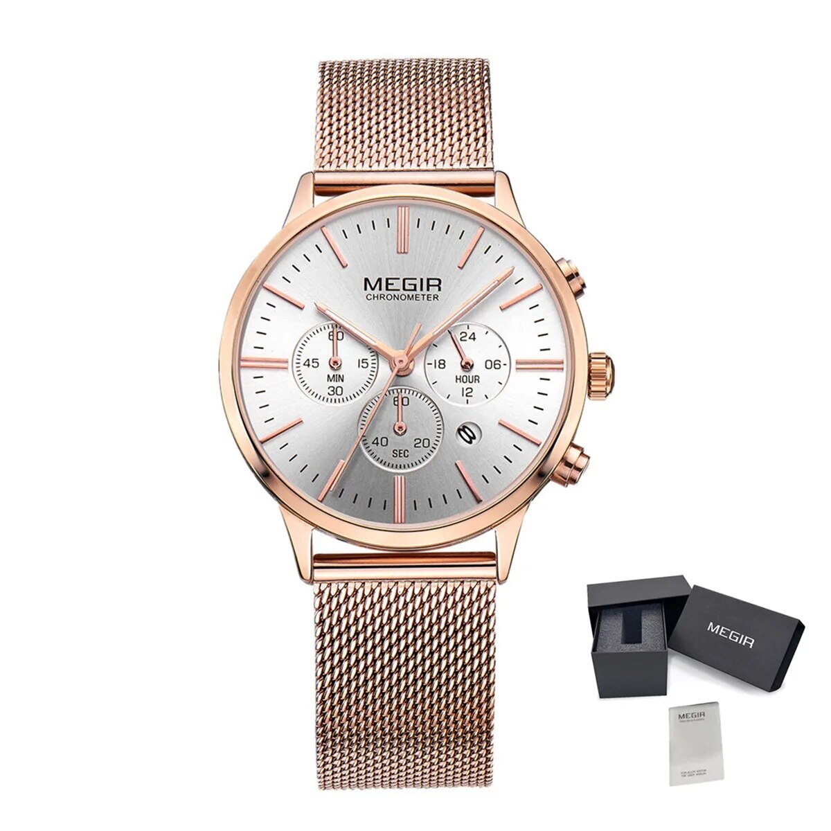 MEGIR Brand Luxury Women Watches Fashion Quartz Ladies Watch Sport Relogio Feminino Wristwatch Waterproof Dress Clock 2011-12