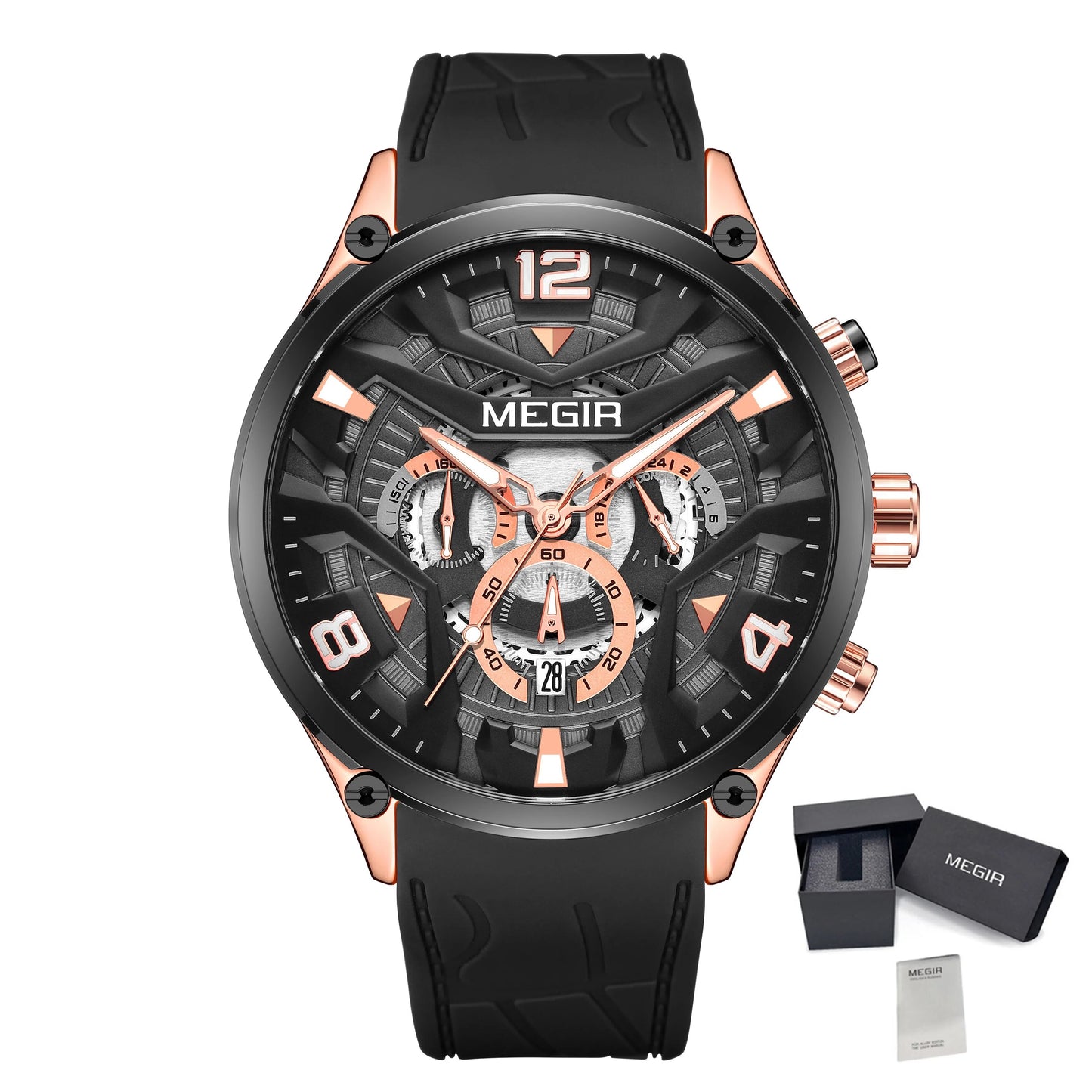 MEGIR Chronograph Men Watch Brand Luxury Military Watches Silicone Luminous Waterproof Date Man Wristwatch Sport Reloj Hombre-17