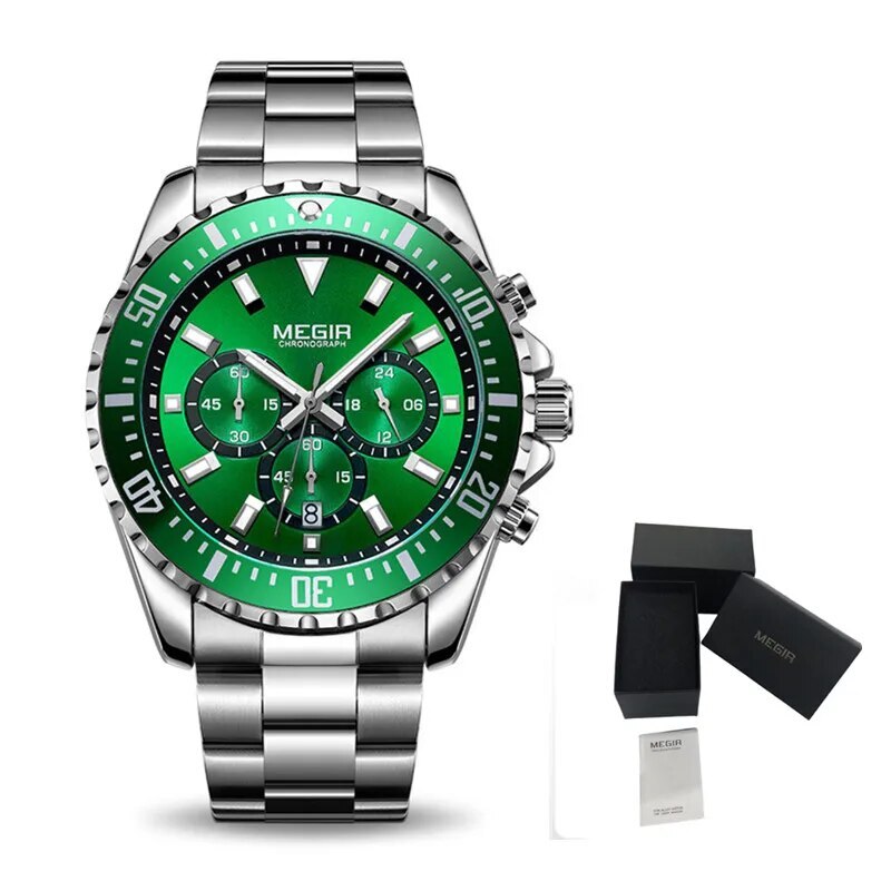 MEGIR Original Luxury Business Quartz Watch Men Brand Stainless Steel Chronograph Military WristWatch Clock Relogio Masculino-19