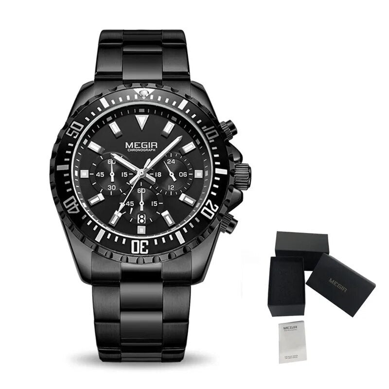 MEGIR Original Luxury Business Quartz Watch Men Brand Stainless Steel Chronograph Military WristWatch Clock Relogio Masculino-20
