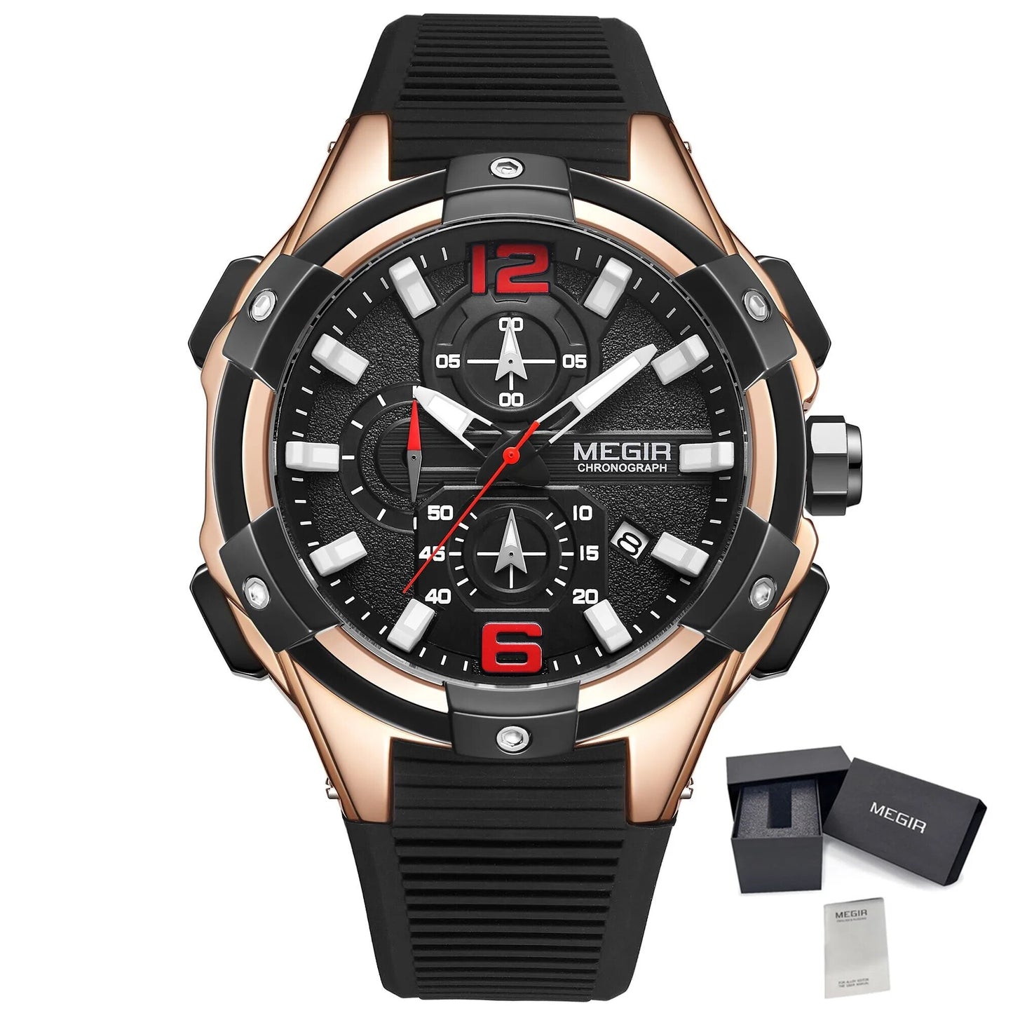 MEGIR Men's Chronograph Original Top Luxury Sports Military Watches for Men Date Luminous Wristwatches Clock Relogio Masculino-14