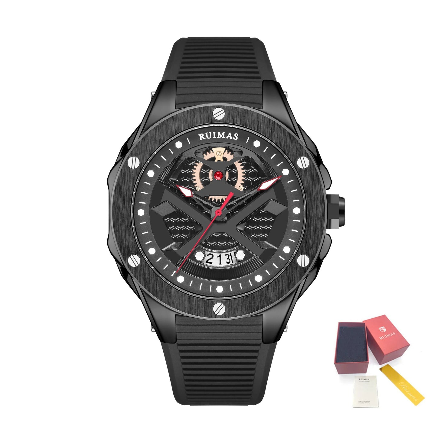 RUIMAS Brand Fashion Sport Watches for Men Quartz Silicone Band Wrist Watch Date Waterproof Wristwatches Clock Relogio Masculino-15
