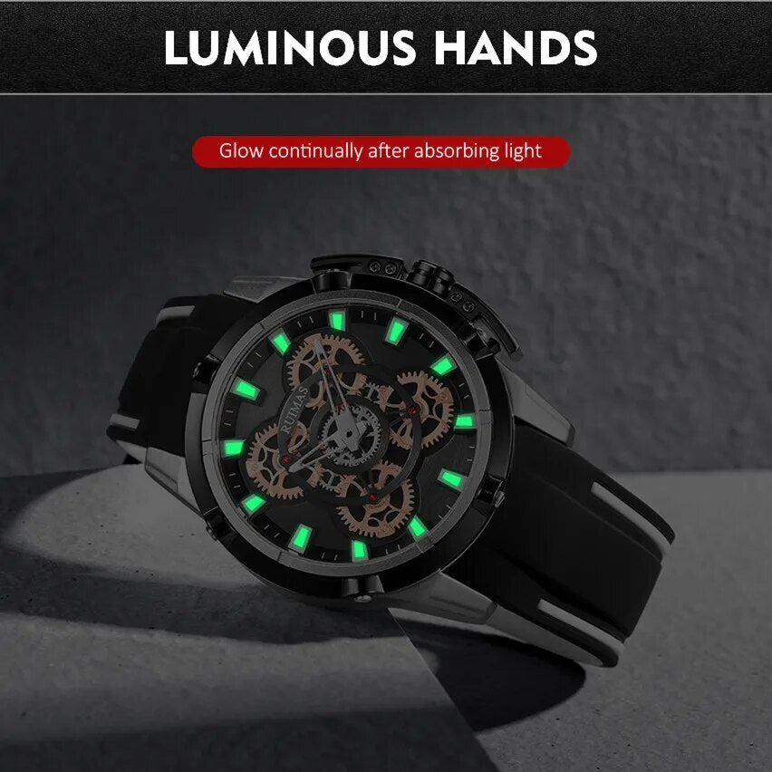 RUIMAS Top Brand Mens Watches Luxury Silicone Large Dial Sports Quartz Wristwatch Waterproof Date Clock Casual Relogio Masculino-5