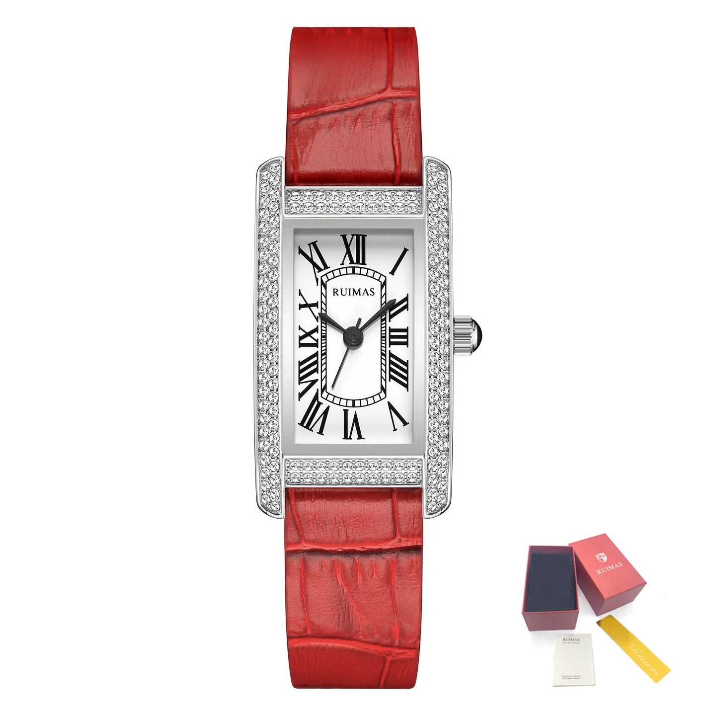 RUIMAS Brand Wrist Watches For Women Square Rose Gold WristWatch Fashion Luxury Leather Female Casual Ladies Quartz Watch Clock-15