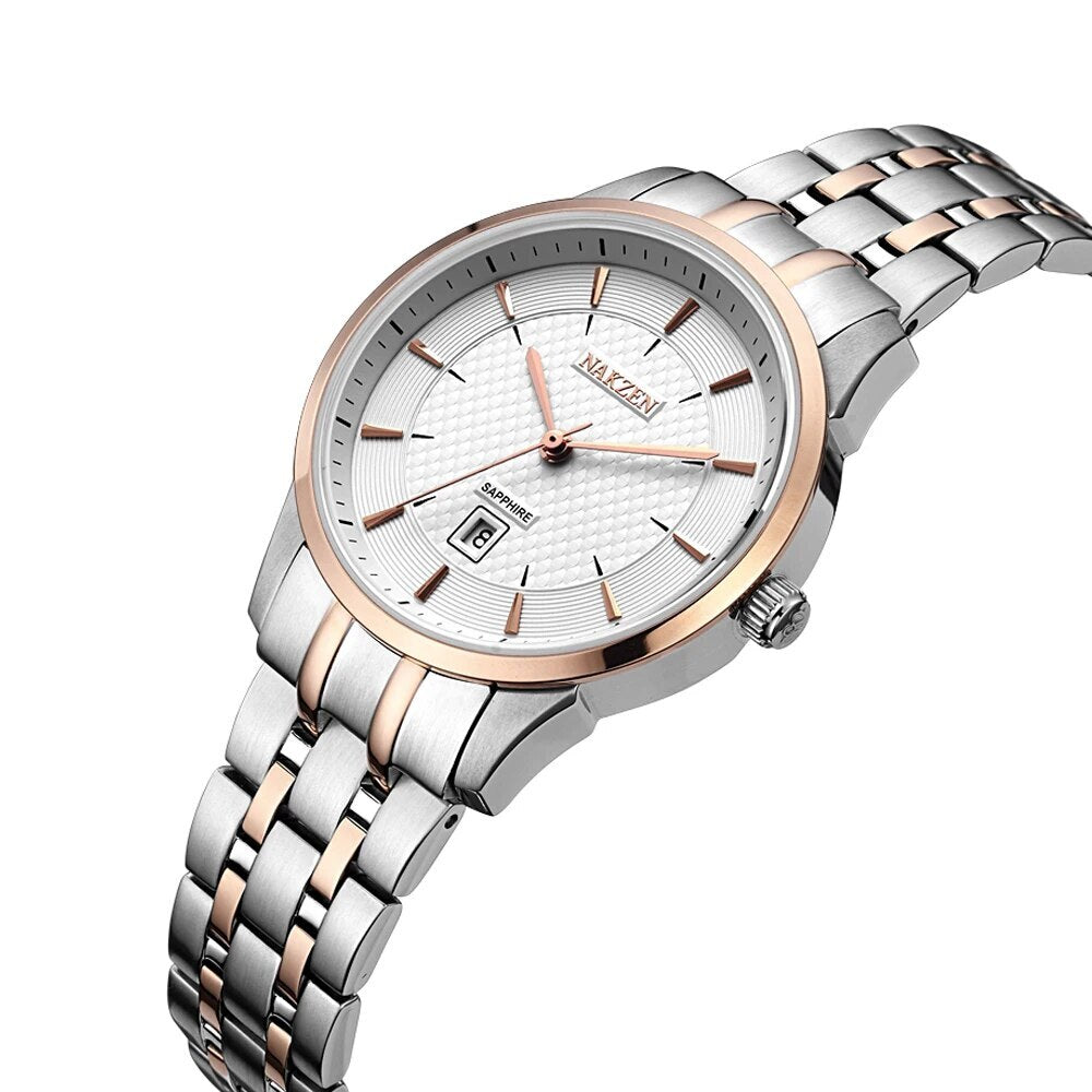 NAKZEN Top Luxury Brand Men's Watches Waterproof Quartz Stainless Steel Watch Rose Gold Watches Male Clock Relogio Masculino-1