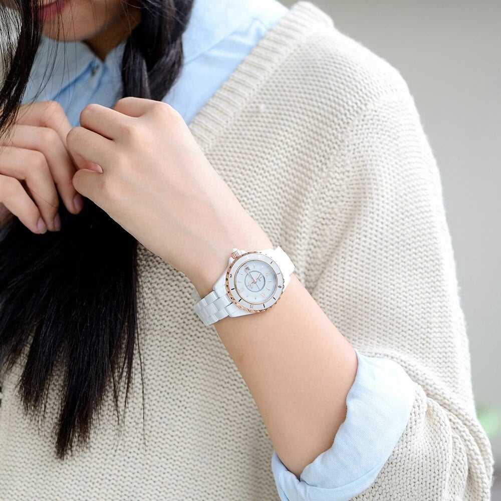 NAKZEN Brand Fashion Casual Women Quartz Watches Waterproof Ceramic Watch Female Clock Girl Gift relogio feminino Wristwatch-5