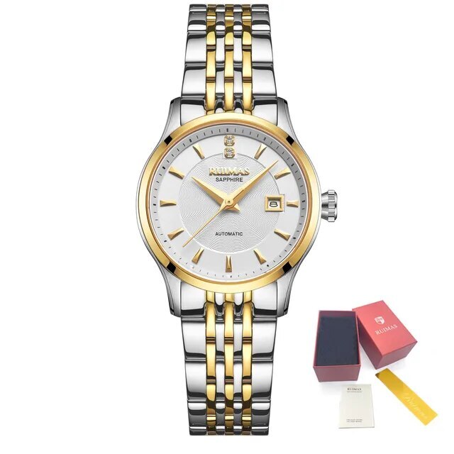RUIMAS Brand Luxury Women Automatic Mechanical Watches Fashion Ladies Business Casual Wristwatch Sapphire Clock Reloj Mujer 6755-14