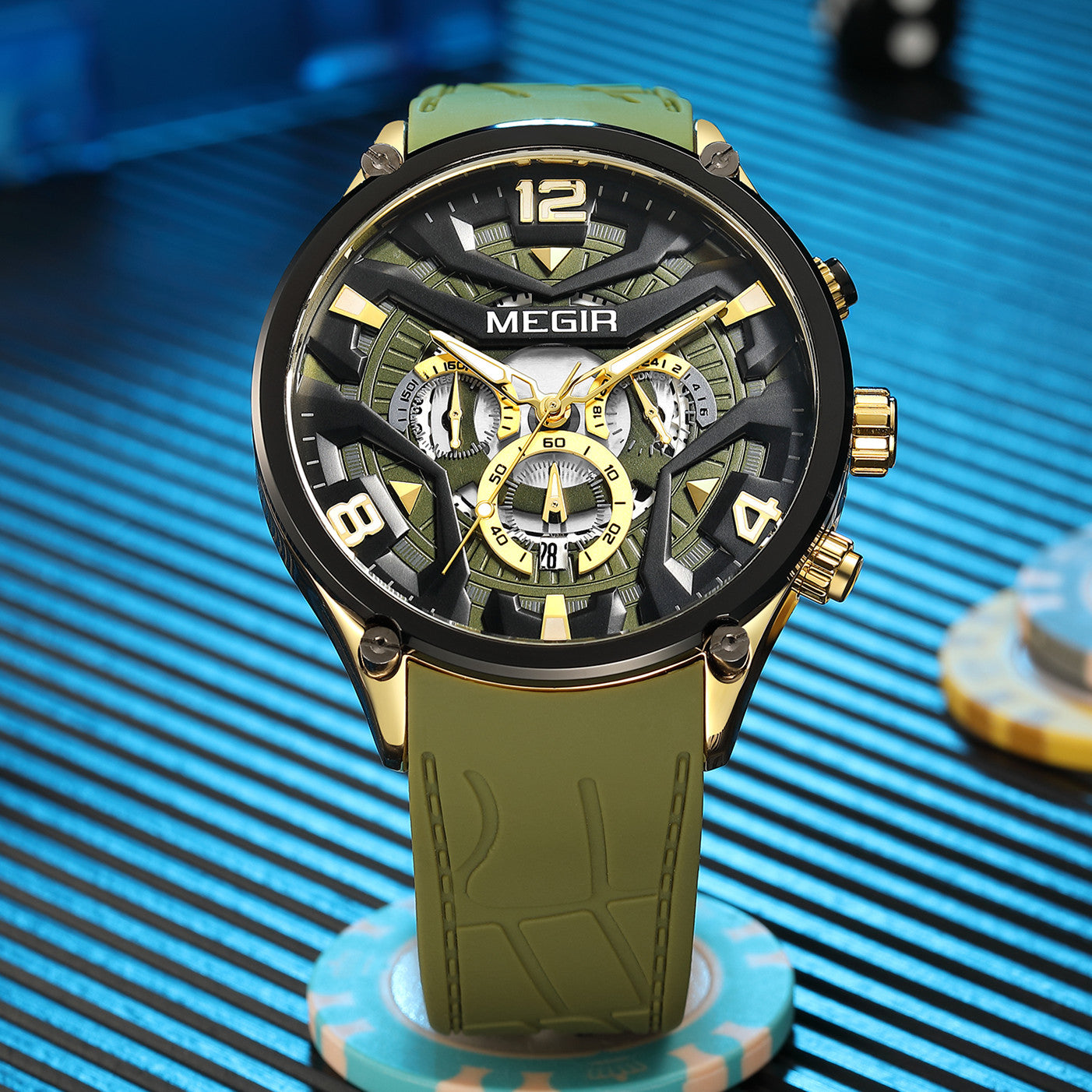 MEGIR Chronograph Men Watch Brand Luxury Military Watches Silicone Luminous Waterproof Date Man Wristwatch Sport Reloj Hombre-1