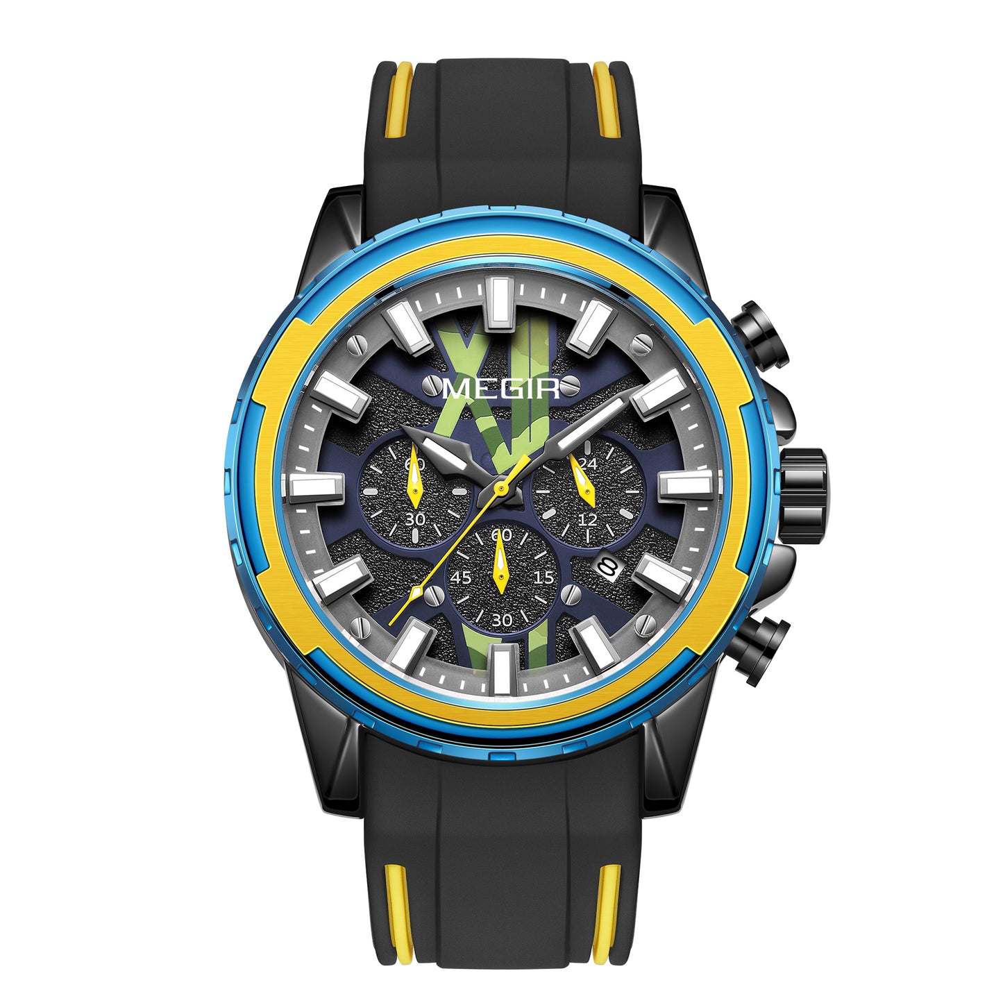 MEGIR New Sport Watch for Luxury Silicone Quartz Casual Wristwatch Waterproof Military Wrist Watch Man Clock Reloj Hombre 2133-9
