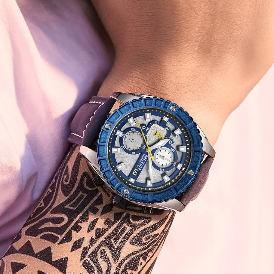 MEGIR Watches Luxury Sport Military Watch for Mens Fashion Casual Quartz Wristwatch Luminous Clock Man Chronograph Reloj Hombre-1