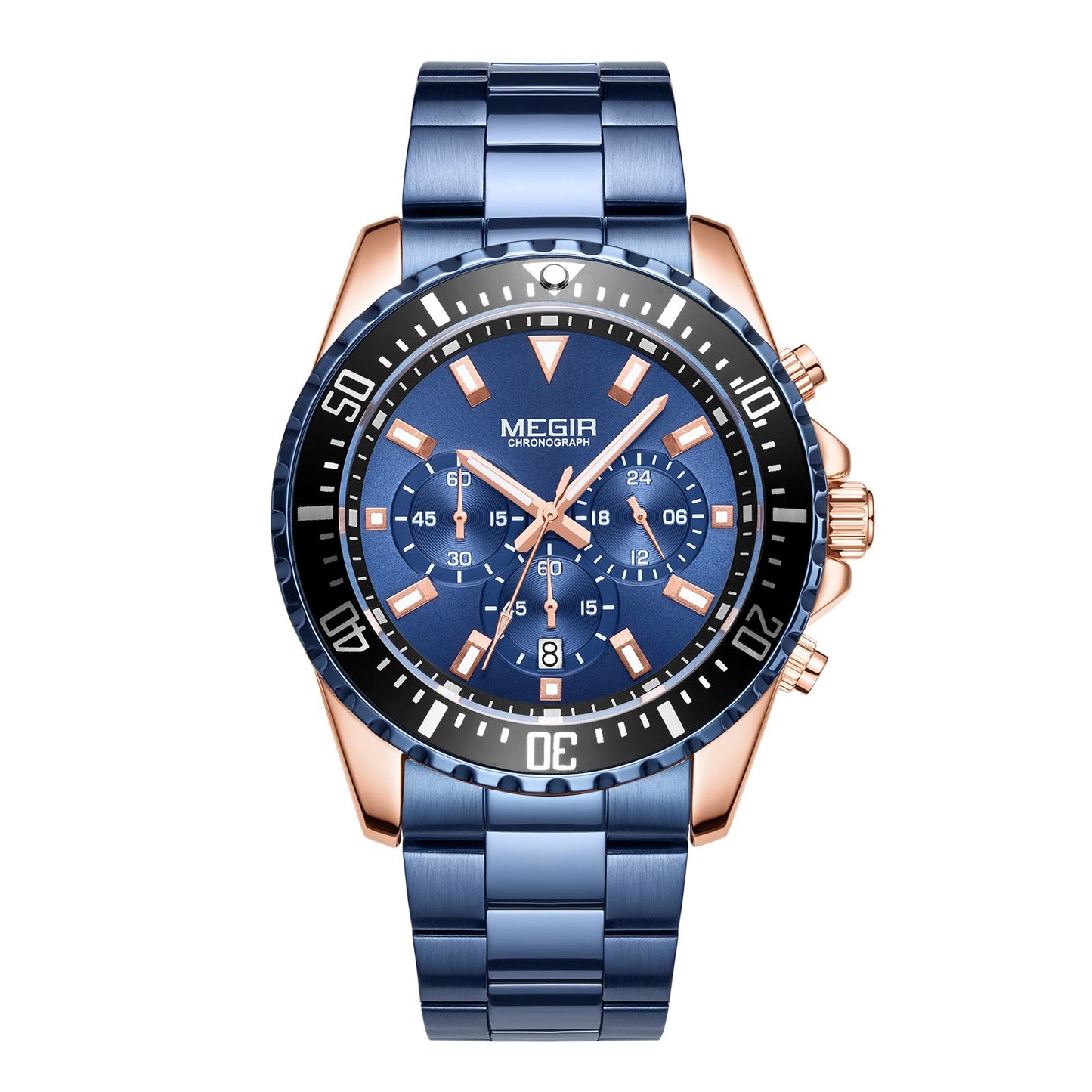 MEGIR Original Luxury Business Quartz Watch Men Brand Stainless Steel Chronograph Military WristWatch Clock Relogio Masculino-13