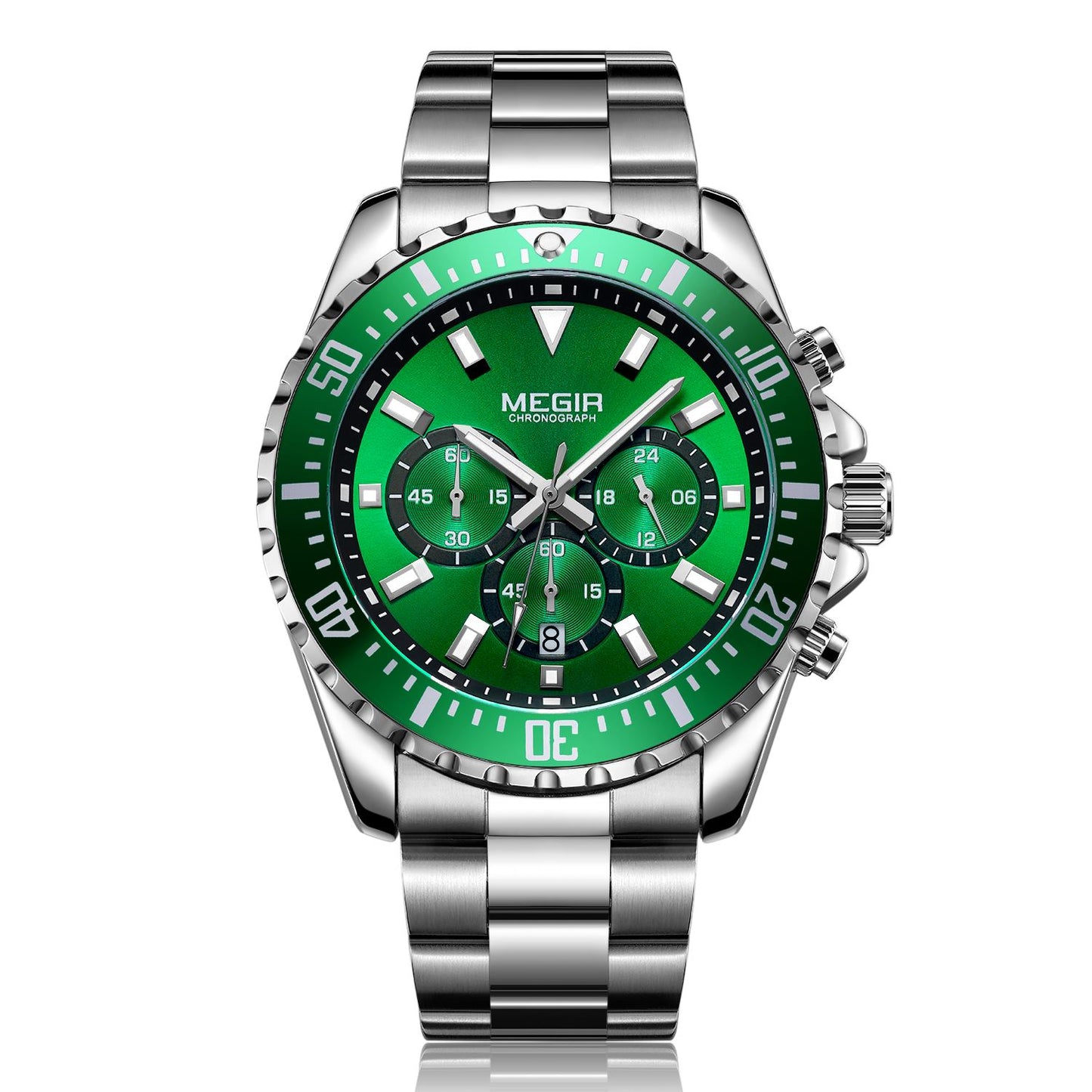 MEGIR Original Luxury Business Quartz Watch Men Brand Stainless Steel Chronograph Military WristWatch Clock Relogio Masculino-12