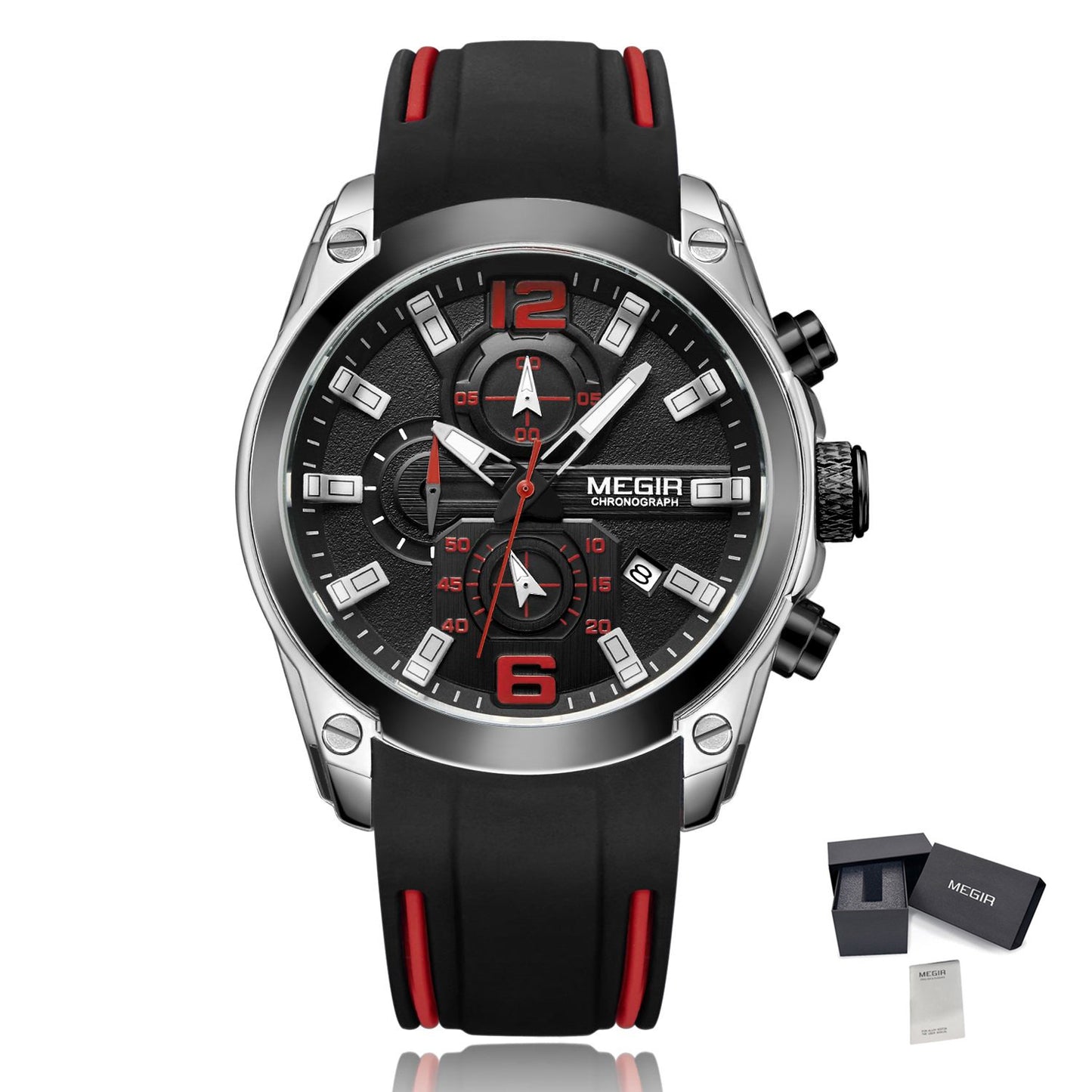 MEGIR Sport Watch Silicone Strap Chronograph Men Quartz Military Watch Waterproof Wrist Watches Relogio Masculino Man Clock-17
