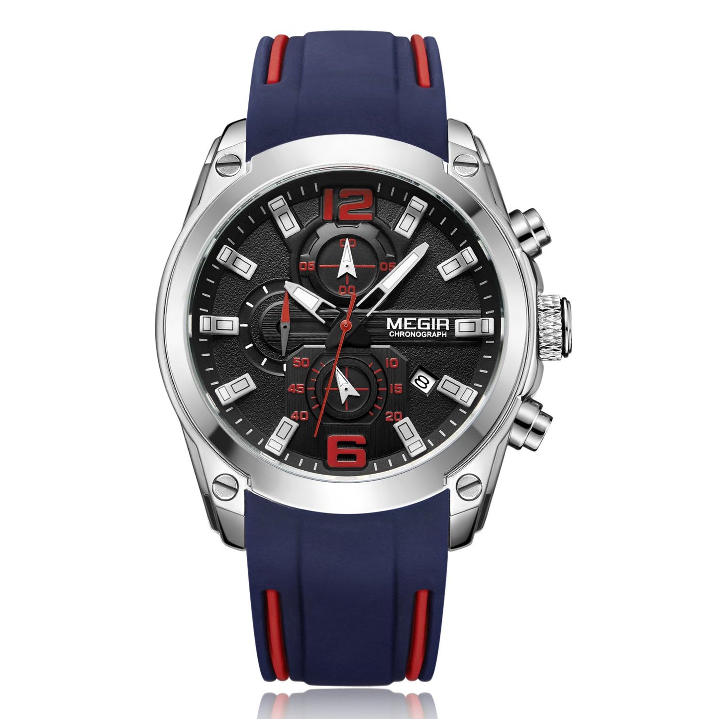 MEGIR Sport Watch Silicone Strap Chronograph Men Quartz Military Watch Waterproof Wrist Watches Relogio Masculino Man Clock-11