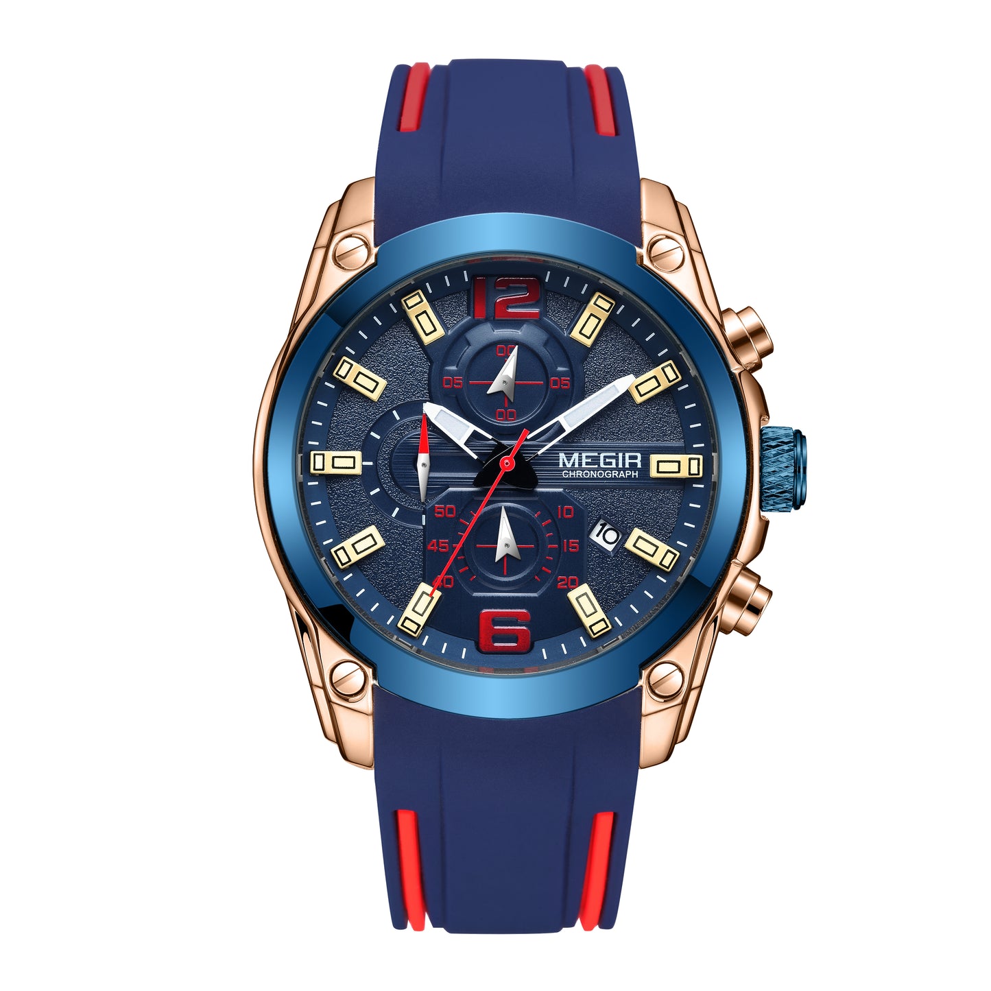 MEGIR Sport Watch Silicone Strap Chronograph Men Quartz Military Watch Waterproof Wrist Watches Relogio Masculino Man Clock-10