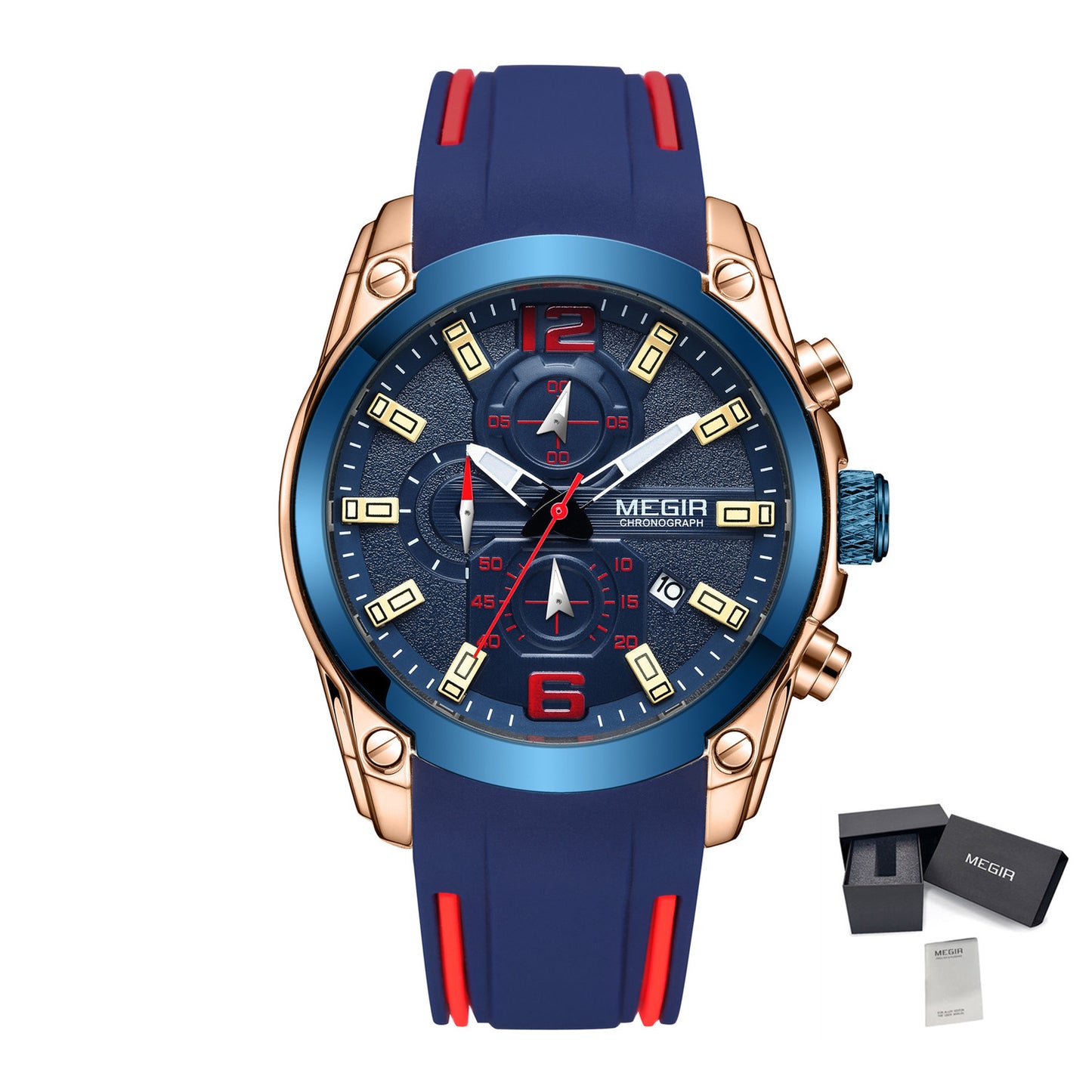 MEGIR Sport Watch Silicone Strap Chronograph Men Quartz Military Watch Waterproof Wrist Watches Relogio Masculino Man Clock-16