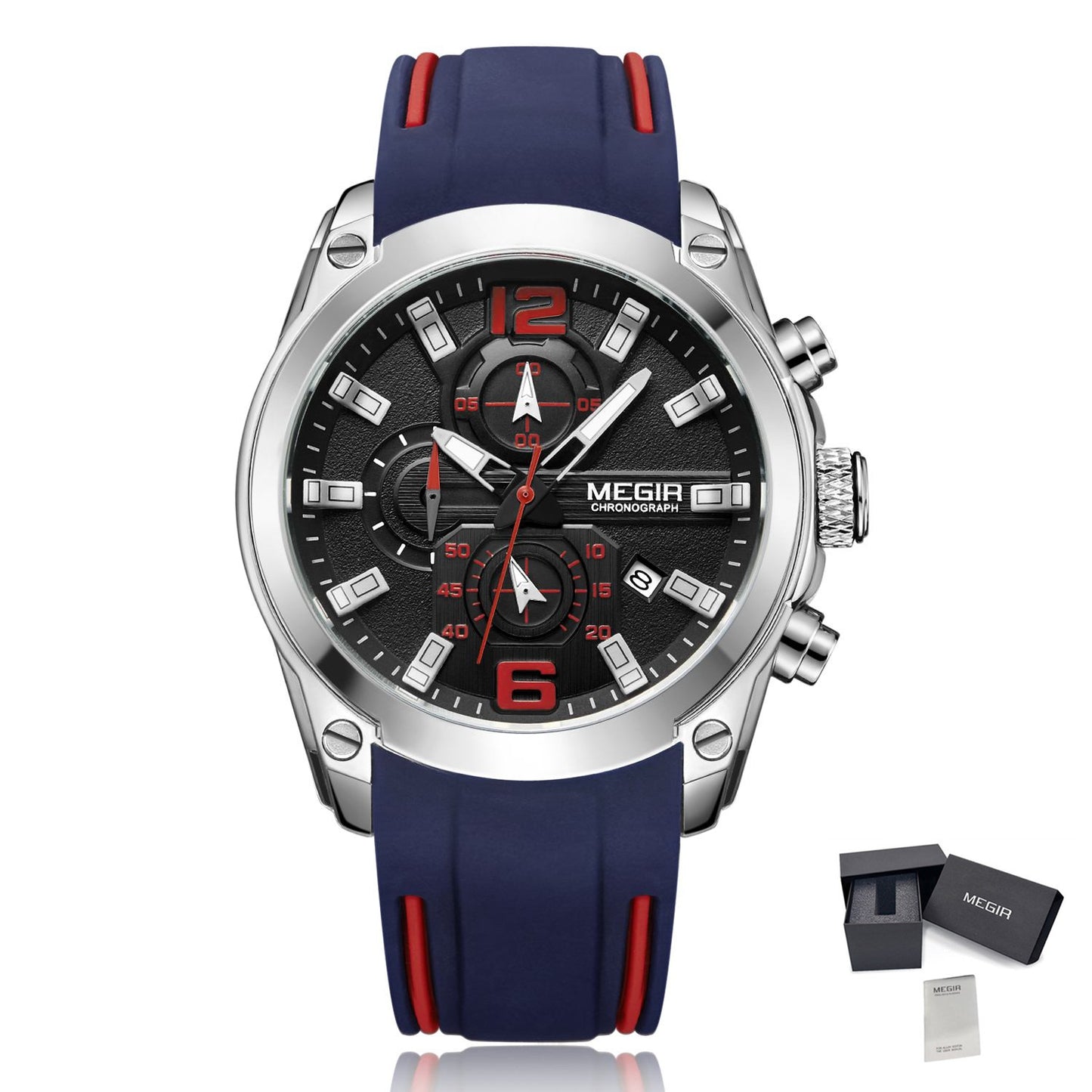 MEGIR Sport Watch Silicone Strap Chronograph Men Quartz Military Watch Waterproof Wrist Watches Relogio Masculino Man Clock-18