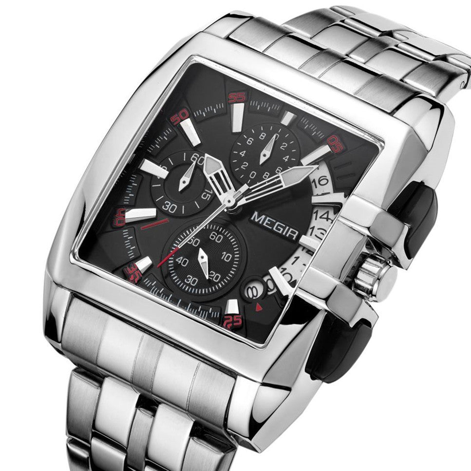 MEGIR Original Luxury Men Watch Stainless Steel Mens Quartz Wrist Watches Business Big Dial Wristwatches Relogio Masculino 2018-9