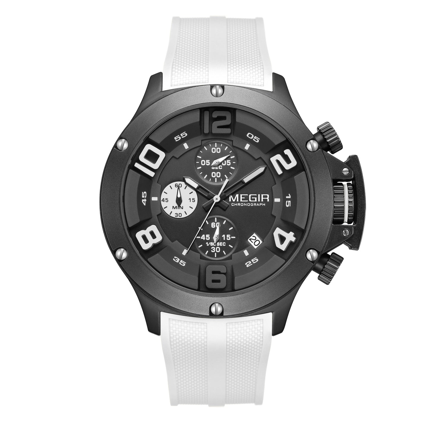 MEGIR Relogio Masculino Luxury Quartz Watch for Men Yellow Silicone Strap Military Sport WristWatch Chronograph with Auto Date-16