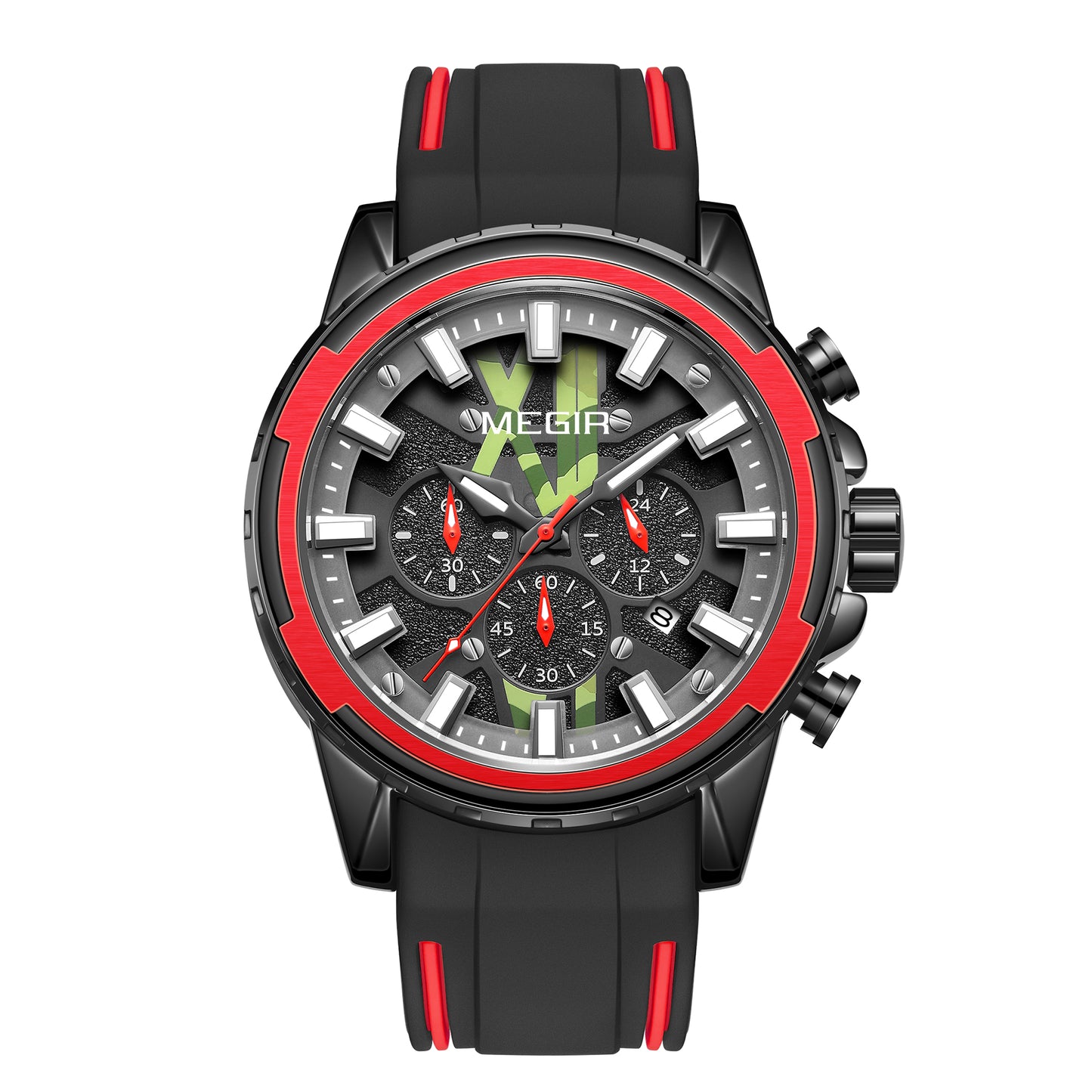 MEGIR New Sport Watch for Luxury Silicone Quartz Casual Wristwatch Waterproof Military Wrist Watch Man Clock Reloj Hombre 2133-11